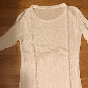 J. Crew White Lace T-Shirt